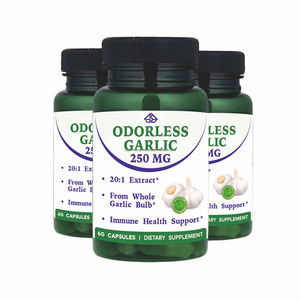 Complément alimentaire naturel pour adultes, soutien du système immunitaire, extrait d'ail, sans odeur, sans gluten, 60 capsules - Product Image 1