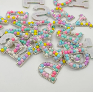 A-Z 26pcs Alphabet Letter Patches Velcro Backpack Pearl <strong>Thermal</strong> Badge DIY Bag Hat Jeans Decor - Product Image 6