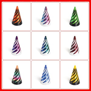 ของเล่นเสริมสมาธิรูปทรงกรวยเกลียวพลาสติก ABS พิมพ์ 3 มิติ รูปทรงพีระมิดขนาดเล็ก ลวดลายวนวน ภาพลวงตา ของตกแต่งตั้งโต๊ะแบบพกพาสำหรับงานปาร์ตี้ - Product Image 3