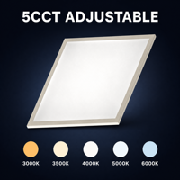 Panel de Luz LED de 603x603mm, 5CCT Ajustable de 3000K-6000K, Lámpara de Techo Ultra Delgada para Escuelas, Hospitales y Supermercados