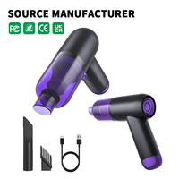 Aspirateur portable mini sans fil pour voiture, rechargeable par USB, aspiration 3500Pa, utilisation humide/sèche, 2 vitesses, réservoir de poussière 0,4L, 18 min d'autonomie