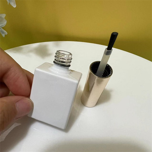 Botella de vidrio personalizada para esmalte de uñas de 12ml y 15ml, embalaje de esmalte de uñas blanco, botella vacía para esmalte de uñas con cepillo - Product Image 5