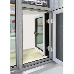NRFC Certificate Simple Design Double Glazing Or Triple Glazing Aluminum Frame Out Swing Casement Window With Screen