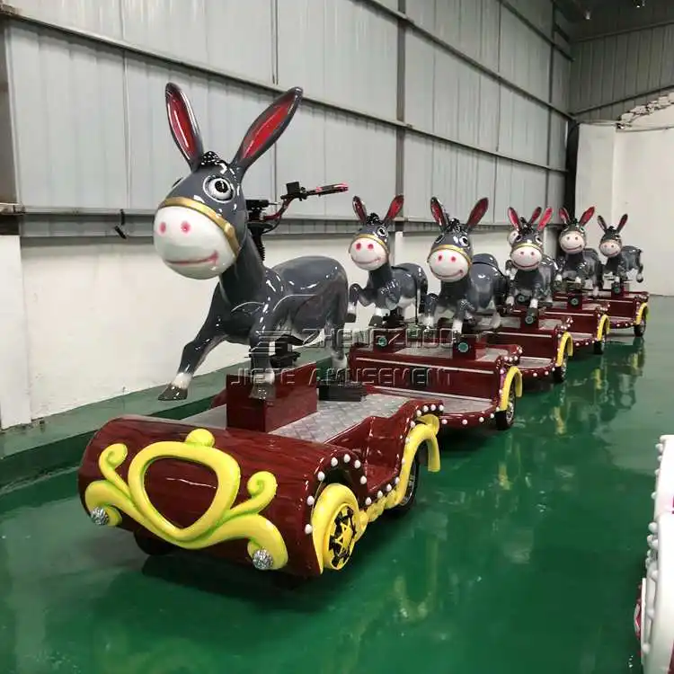 China Amusement Park Electric Tractor for Electric Sightseeing Trackless Vehicles Trackless Train
