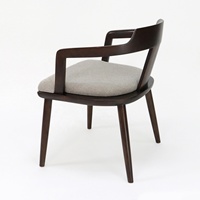 Nouvelle chaise de salle à manger en bois massif de style chinois, avec accoudoirs en bois et assise rembourrée en tissu, pour la maison, l'hôtel et le restaurant