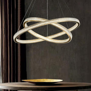 Lustre créatif nordique LED circulaire pour salle à manger, chambre à coucher, bureau, luminaire personnalisé postmoderne de luxe pour salon - Product Image 5