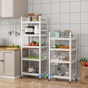 Práctico estante cuadrado de almacenamiento para cocina, 3/4/5 capas con soportes giratorios de rueda y estantes para <span class=keywords><strong>vajilla</strong></span> de sala de estar - Product Image 2