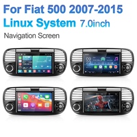 Navihua Nouveauté Écran tactile 7 pouces Système Linux Apple CarPlay sans fil Android Auto Autoradio Moniteur pour Fiat 500 2007-2015