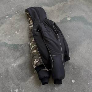 Мужская куртка-бомбер двусторонняя с камуфляжным принтом по всей поверхности, с возможностью нанесения логотипа, высококачественная, в стиле стритвир - Product Image 3