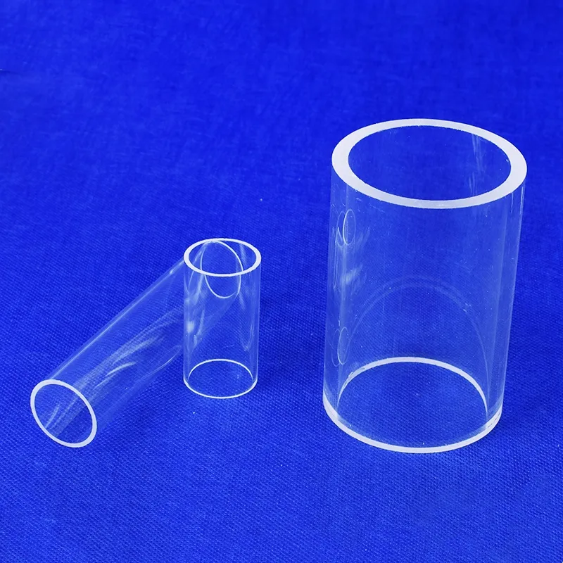 Tubo di quarzo trasparente in silice con tubo di vetro al quarzo personalizzabile ad alta temperatura
