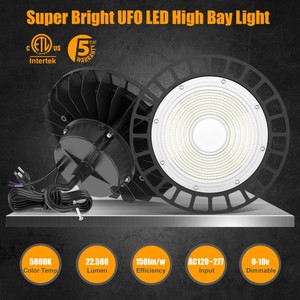 High Brightness Highbay Manufacture Hanging Hook Microwave Color Temperature 3cct sport club Gym Round Hi Ufo High Bay Lamp - Product Image 2