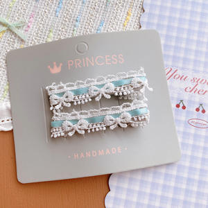 Pince à cheveux en dentelle ligne florale Niche Style pastoral <span class=keywords><strong>Frange</strong></span> latérale Pince à cheveux cassée Casque Fille Larmes Dentelle Ruban Pince à cheveux - Product Image 4