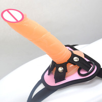 FAAK-consolador con arnés de 20cm para mujer, pene de plástico realista