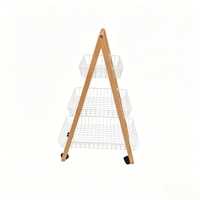 Étagère/chariot de rangement multifonctionnel en bois et métal à 3 niveaux JB pour la maison ou l'hôtel