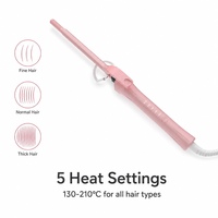 Fer à boucler professionnel en céramique ionique PTC, réglable en température, compact, pour usage quotidien à domicile, pour des boucles volumineuses