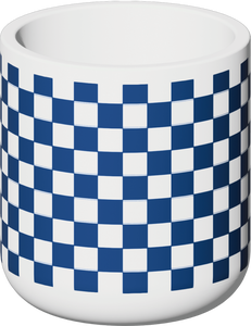 Ceramic Art Candle <b>Jar</b> Cylinder Shape Blue Geometric Pattern Minimalist Style Home Decoration - Product Image 5