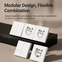 Prises murales encastrées sans cadre en polycarbonate doux au toucher avec ports USB-C, type français, puissante prise murale 16A 250V