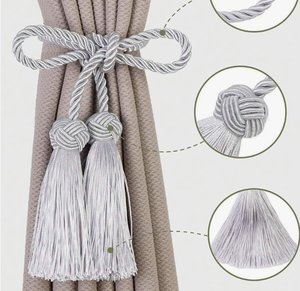 Vendita calda di lusso elegante intrecciato cravatta <span class=keywords><strong>con</strong></span> nappine a tendina <span class=keywords><strong>con</strong></span> nappine lunghe nappine - Product Image 3