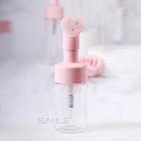 Flacon de shampoing pour cils en mousse de couleur personnalisée 80 ml 100 ml 120 ml 150 ml 200 ml 220 ml rose Emballage cosmétique avec brosse en forme de cœur