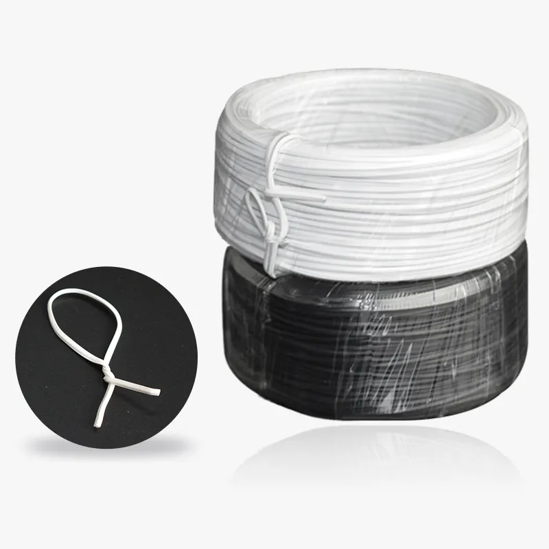 KUGAO काले सफेद बाध्यकारी तार टाई में बड़ा पैकेज पीवीसी लेपित प्लास्टिक केबल मोड़ टाई तार आवेदन annealed तार