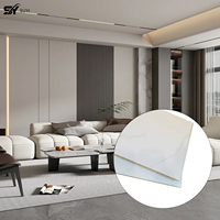 Panneau mural WPC imperméable au design marbre moderne de luxe, finition brillante, panneau décoratif plat, fond de télévision, chambre à coucher, salle de bain, garantie 5 ans