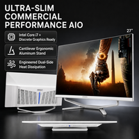 PC tout-en-un blanc avec support en alliage d'aluminium 24 27 pouces FHD 1920x1080 Intel Core I5 DDR4 SSD Windows 11 pour la maison et le bureau