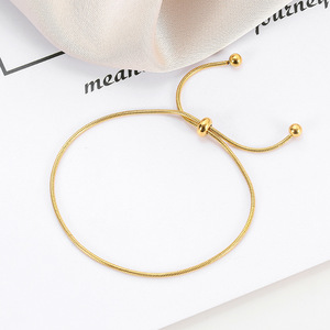 Bracelet en acier inoxydable pour femme, simple et polyvalent, chaîne serpent plaqué or 18 carats, pour la vente en gros - Product Image 4