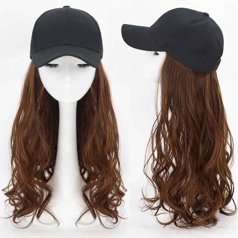 Di modo di pelliccia paraorecchie cappelli di sport, su ordinazione delle donne parrucca berretto da baseball con i capelli