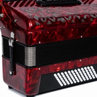 Accordéon 34 touches 60 basses, cadre en érable nacré rouge avec roseau italien, personnalisable OEM