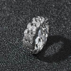 8MM Popular High Quality Hip Pop 18K Gold Plated <strong>Moissanite</strong> Iced Out Copper Cuban Cross Jewelry Diamond Zircon <strong>Ring</strong> for <strong>Men</strong> - Product Image 6