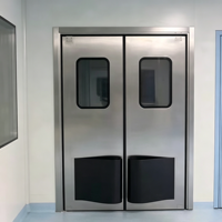 Porte battante industrielle à double battant en acier inoxydable 304 pour supermarché, usine alimentaire, restaurant, entrepôt