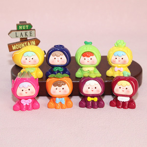 Figurines en résine de bébés fruits rouge vif 4ème génération, couleur unie, accessoires de bijoux DIY, porte-clés, jouets boîte mystère, objets de collection anime - Product Image 1