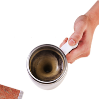 Tasse à agitation automatique personnalisée, gobelet portable en acier inoxydable, tasse à mélange réutilisable, lait, café et eau avec poignée avec couvercle