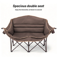 Chaise double personnalisée OEM robuste surdimensionnée portable pliable rembourrée moderne pour jardin pêche extérieur avec 2 porte-gobelets