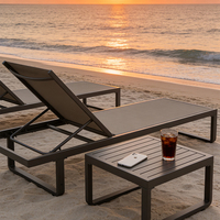 Chaise longue de jardin en aluminium de luxe, résistante aux UV, construction durable, garantie 2 ans, design moderne, pliable