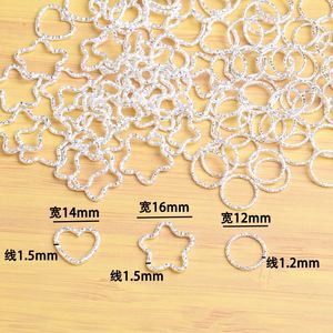 DIY Metal Jewelry Accessories Embossed Pentagram Heart Twist Jump <b>Rings</b> Eco-friendly Plated <b>Key</b> Chains - Product Image 2