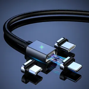 סיטונאי כבל נתונים מגנט USB סוג C מיקרו IOS מגנטי 3a טעינת כבל עבור מגנטי כבל ארגונית