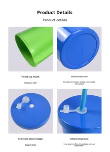 Gobelets de luxe légers en plastique PP de 12 oz avec couvercle et paille, réutilisables, écologiques, colorés, personnalisables pour mariages et clubs - Product Image 3