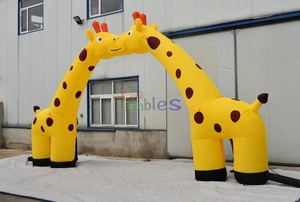 Arche gonflable personnalisée en forme <span class=keywords><strong>de</strong></span> <span class=keywords><strong>girafe</strong></span>, animal <span class=keywords><strong>de</strong></span> dessin animé, portail d'entrée gonflable pour l'ouverture d'un zoo ou une décoration d'événement - Product Image 3