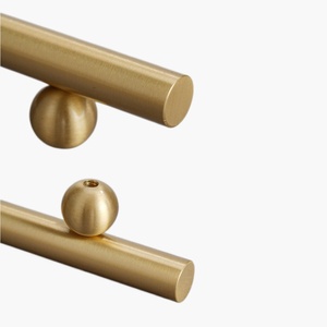 Poignées de meuble en laiton massif, boutons de meuble ronds en bronze <span class=keywords><strong>antique</strong></span>, poignées de porte longues en T pour armoires de cuisine - Product Image 5