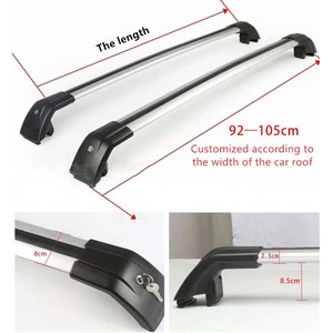 Barras Transversales Universales de Aleación de Aluminio Plateadas/Negras para Techo de SUV, Accesorios para Carrocería de Automóvil, Barras Superiores - Product Image 3