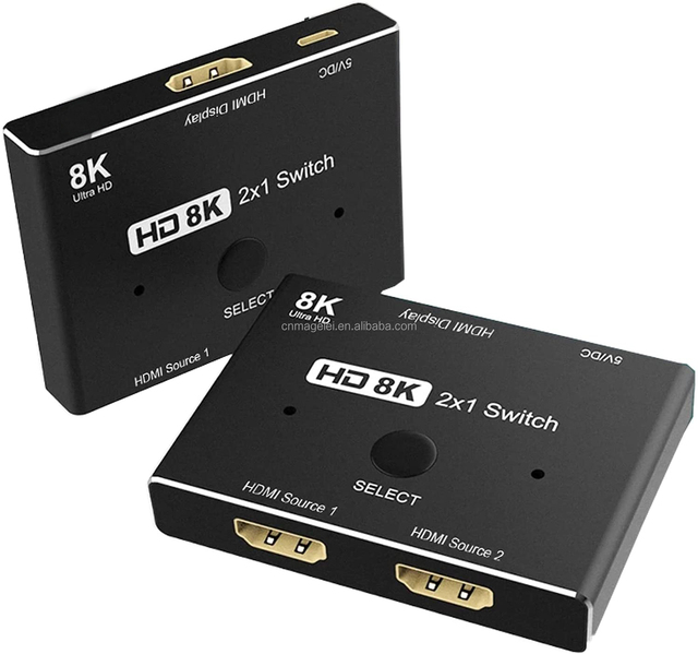 Magelei Hot Sale 2 in 1 Video Hdmi Switch 8K 60hz 4K 120hz 2x1 HDMI 2.1 Switch Box 8K 2 Input 1 Output HDMI Switcher