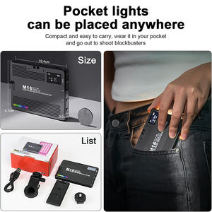 Jingying vente en gros diffusion en direct M16 Portable carré RVB LED photographie vidéo Mini lumière de poche pour appareil photo de téléphone portable - Product Image 6