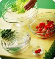 Bol de mélange en verre Borosilicate, pour les fruits, peut être utilisé pour les salades et les aliments