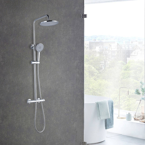 Ensemble <span class=keywords><strong>de</strong></span> système <span class=keywords><strong>de</strong></span> <span class=keywords><strong>douche</strong></span> pluie à hauteur réglable monté exposé <span class=keywords><strong>de</strong></span> luxe <span class=keywords><strong>colonne</strong></span> <span class=keywords><strong>de</strong></span> <span class=keywords><strong>douche</strong></span> <span class=keywords><strong>thermostatique</strong></span> en acier inoxydable - Product Image 3
