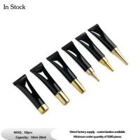 Tube souple en plastique noir de 10 ml à 20 ml pour appliquer crème pour les yeux, anticernes, fond de teint - Mini-tubes cosmétiques avec plusieurs options de bouchons