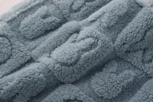 Motif <span class=keywords><strong>lapin</strong></span> écologique 100% doux polyester jacquard tissus Shu velours Sherpa coton tissus pour vêtements pour la maison couverture Textile - Product Image 5