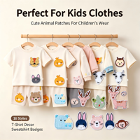 Lot de 16 patchs thermocollants animaux pour vêtements, chapeaux, sacs, chaussettes, pour cadeaux DIY, activités commerciales, décoration, uniformes de club