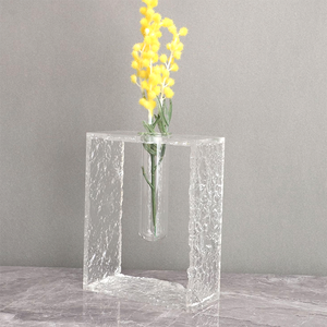 Vas Bunga Hidroponik Bingkai Akrilik Tabung Kaca Terarium Pot Tanaman - Product Image 5