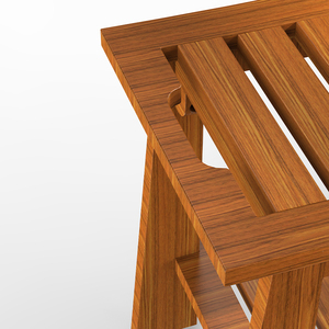Tabouret <span class=keywords><strong>de</strong></span> <span class=keywords><strong>salle</strong></span> <span class=keywords><strong>de</strong></span> <span class=keywords><strong>bain</strong></span> en teck au design moderne, <span class=keywords><strong>banc</strong></span> <span class=keywords><strong>de</strong></span> douche durable et résistant à l'eau avec étagère inférieure antidérapante - Product Image 5